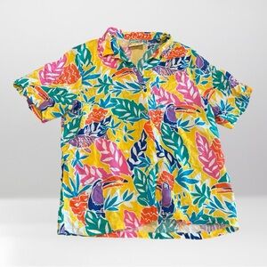 Colorful Tropical Shirt Coverup